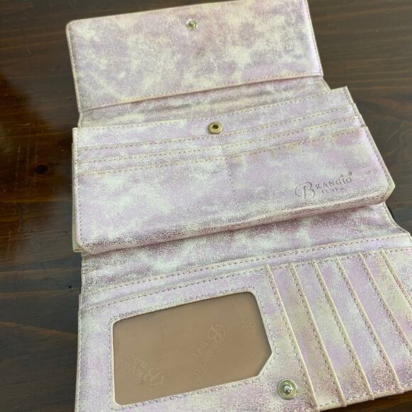 Brangio Italy Pink Heart Twinkle Faux Vegan Leather Wallet - Picture 5 of 10